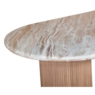 Ashford Dining Table, Natural Marble & Mango Wood