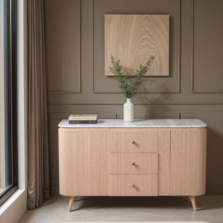 Ashford Sideboard, Natural Marble & Mango Wood