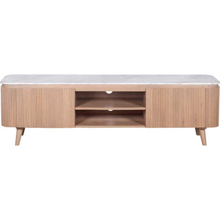 Ashford Tv Stand, Natural Marble & Mango Wood