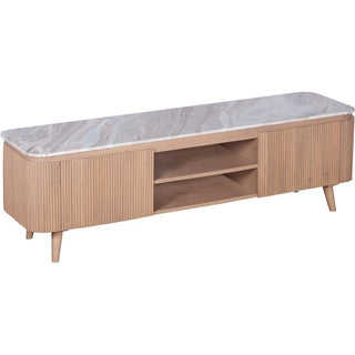 Ashford Tv Stand, Natural Marble & Mango Wood