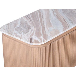 Ashford Tv Stand, Natural Marble & Mango Wood