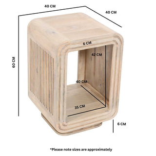 Carved Mango Wood Side Table
