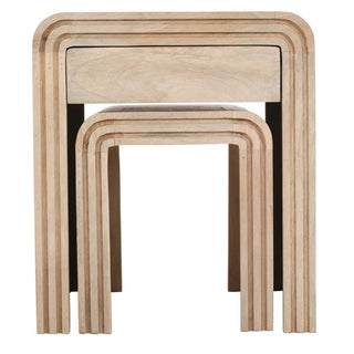 Mango Wood Nest of 2 Tables with Drawer