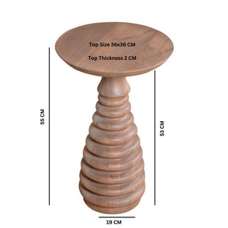 Cane & Mango Wood Side Table