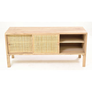 Mindi Wood Rattan TV Stand