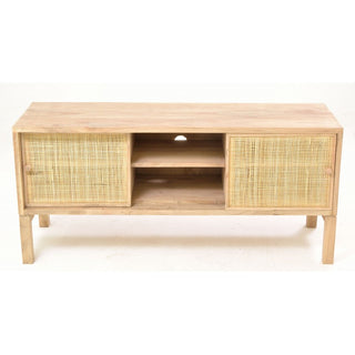 Mindi Wood Rattan TV Stand