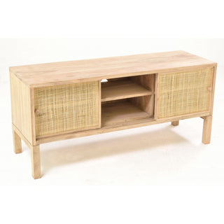 Mindi Wood Rattan TV Stand