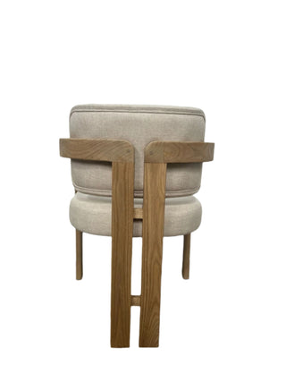 Bella Upholstered Dining Chair, Solid Teak Wood