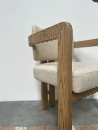 Bella Upholstered Dining Chair, Solid Teak Wood