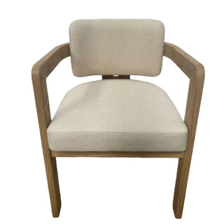 Bella Upholstered Dining Chair, Solid Teak Wood