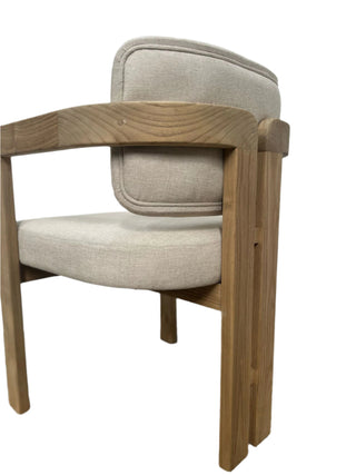 Bella Upholstered Dining Chair, Solid Teak Wood